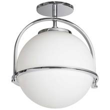  PAO-121SF-PC - 1 Light Incandescent Paola Semi-Flush Mount Polished Chrome w/ White Glass