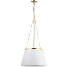  PLY-181P-AGB-WH - 1 Light Incandescent Pendant, Aged Brass w/ White Shade