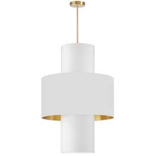  POA-224P-AGB-692-790 - 4 Light Incan Pendant, Aged Brass w/ White/Gold & White Shades