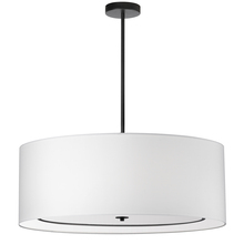  POR-344P-MB-WH - 4 Light Incandescent Pendant, Matte Black with White Shade