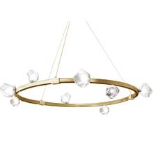  PRN-4212C-AGB - 12 Light Halogen Chandelier, Aged Brass w/ Clear Glass