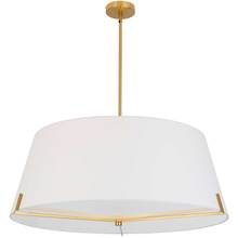  PST-324P-AGB-WH - 4 Light Incandescent Pendant Aged Brass with White Fabric shade