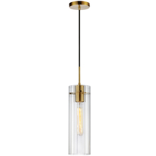  PTA-51P-CFF-AGB - 1 Light Incand Pendant, Aged Brass w/ Clear Fluted Glass