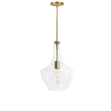  PTL-101P-AGB - 1 Light Incandescent Pendant, Aged Brass with Clear Glass