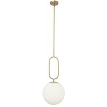  SIM-121P-AGB - 1 Light Incandescent Pendant Aged Brass with Opal Glass