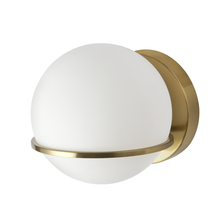  SOF-61W-AGB - 1 Light Halogen Wall Sconce, Aged Brass with White Opal Glass