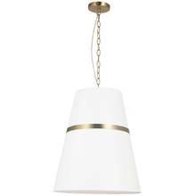  SYM-183P-AGB-WH - 3 Light Incandescent Aged Brass Pendant w/ White Shade