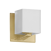  V1230-1W-AGB - 1 Light Halogen Wall Sconce, Aged Brass with White Glass