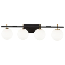  VAD-324W-MB-AGB - 4 Light Halogen Vanity, Matte Black and Aged Brass