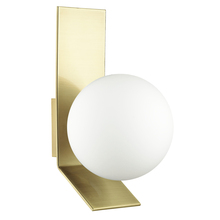  VMT-81W-AGB - 1 Light Halogen Wall Sconce, Aged Brass w/ Opal White Glass