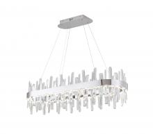  FT74C40CR - LED Chandelier  Stainless Steel & Crystal