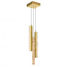  1588P6-3-624 - Stagger Integrated LED Brass Mini Pendant