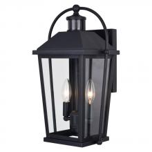  T0637 - Lexington 2 Light Dualux 9.5-in. Outdoor Motion Sensor Wall Light Textured Black