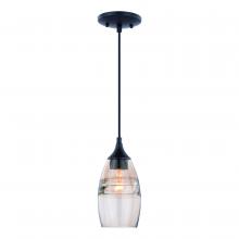  P0277 - Milano 4.75-in Mini Pendant Amber Fog Glass Oil Rubbed Bronze