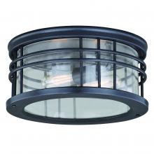  T0361 - Wrightwood 12-in Outdoor Flush Mount Ceiling Light Vintage Black