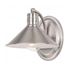  W0375 - Akron 1 Light Vanity Satin Nickel and Matte White