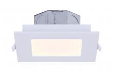  DL-4-9ER-WH-C - LED Recess Square Downlight, DL-4-9ER-WH-C -G-, 4 IN White Color Trim, 9W Dimmable, 3000K, 500 Lumen