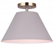  ISF1076A01MGG - TALIA, ISF1076A01MGG, Matte Grey and Gold, 1 Lt Semi-Flush, Metal Shade, 60W Type A