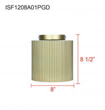  ISF1208A01PGD - 1 Lt Semi-Flush, Acylic, 15W LED-A19 Bulb (Not included), 8inch W x 8.5inch H