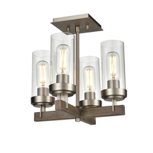  DVP38611BN+BAW-CL - OKANAGAN 4 LIGHT SEMI FLUSH