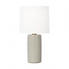  BT1101SHG1 - Barbara Barry Shanghai 1-Light Table Lamp in Shellish Grey Finish with White Linen Fabric Shade