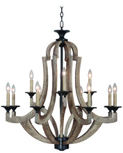  35112-WP - Winton 12 Light Chandelier in Weathered Pine/Bronze