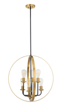  50336-FBSB - Randolph 6 Light Foyer in Flat Black/Satin Brass