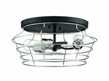  50683-FBBNK - Thatcher 3 Light Flushmount in Flat Black/Brushed Polished Nickel