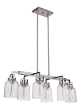  53676-BNK - Foxwood 6 Light Island in Brushed Polished Nickel