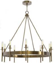  54312-SB - Larrson 12 Light Chandelier in Satin Brass