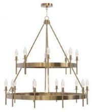  54318-SB - Larrson 18 Light Chandelier in Satin Brass