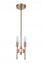  54392-SB - Larrson 2 Light Mini Pendant in Satin Brass