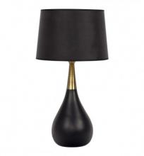  86222 - 1 Light Metal/Poly Base Table Lamp in Black/Antique Brass