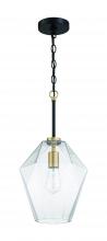  56992-FBSB - Avante Grand 1 Light Pendant in Flat Black/Satin Brass