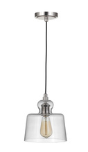  P834PLN1-C - State House 1 Light Clear Glass Mini Pendant in Polished Nickel