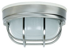  Z394-SS - Round Bulkhead 1 Light Small Flush/Wall Mount in Stainless Steel