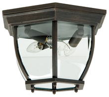  Z433-RT - Bent Glass 3 Light Outdoor Flushmount in Rust